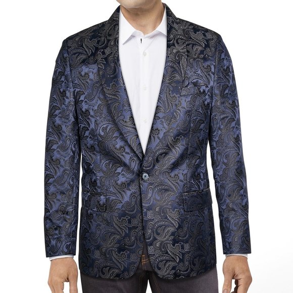 Tallia Men's Navy Jacquard Dinner Jacket - Picture 1 of 2